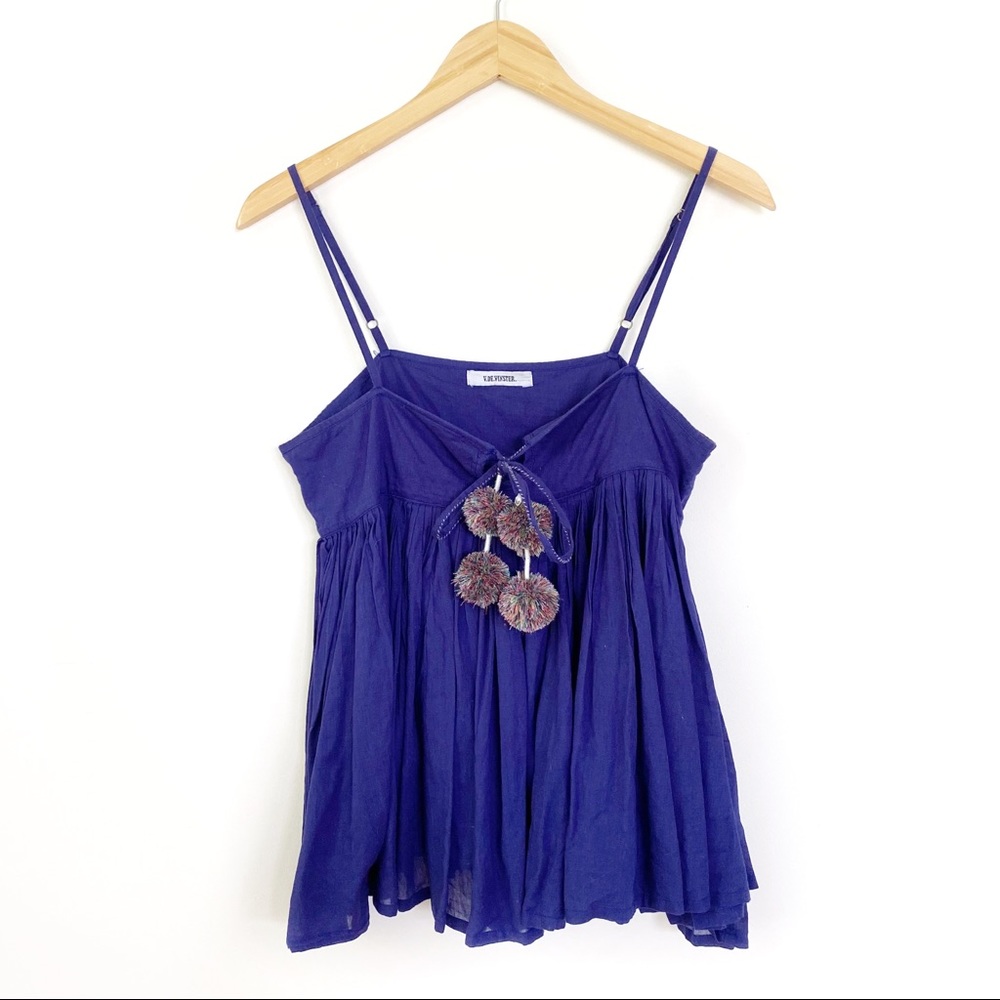 V.De.Vinster Pleated Pom Pom Babydoll Tank Top L